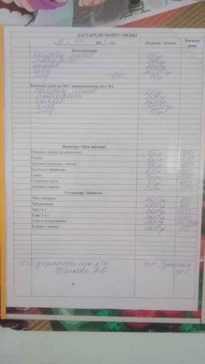 Меню