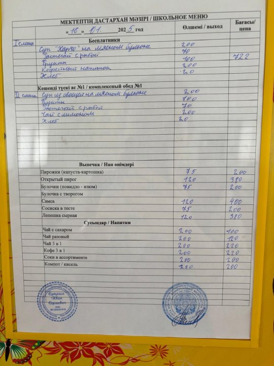 Меню на 16.01.2025