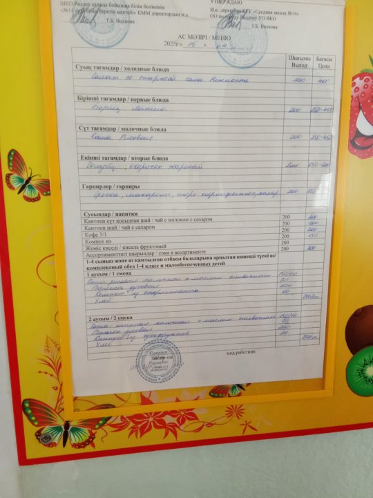Меню на 15.04.2025