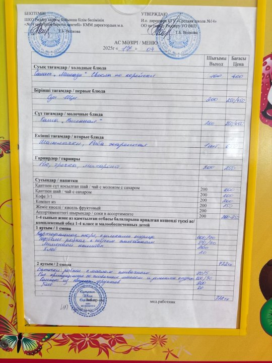 Меню на 17.04.2025