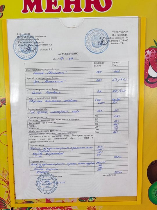 Меню на 18.04.2025
